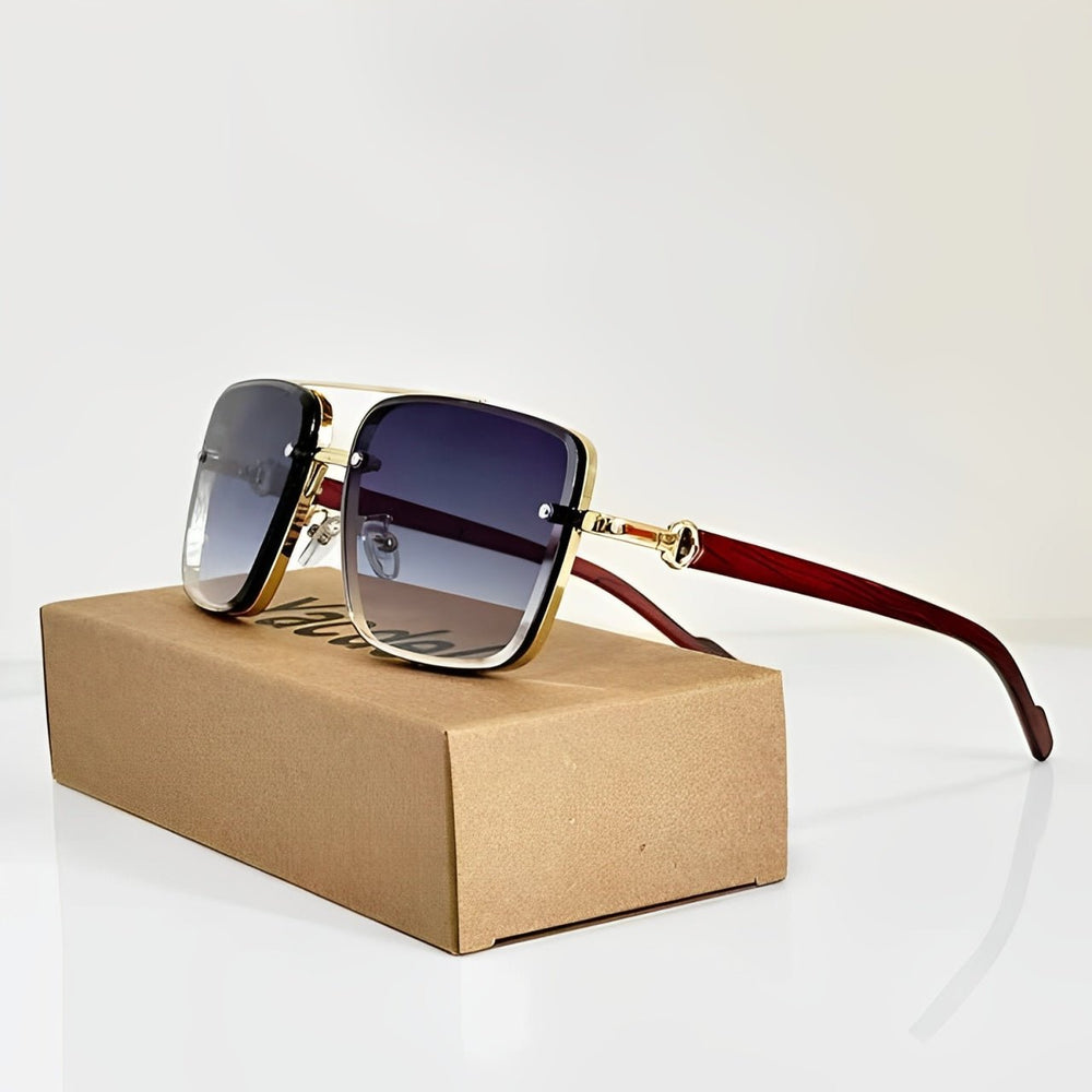 Okulary przeciwsłoneczne aviator z regulowanymi noskami i metalowymi zausznikami w stylu retro