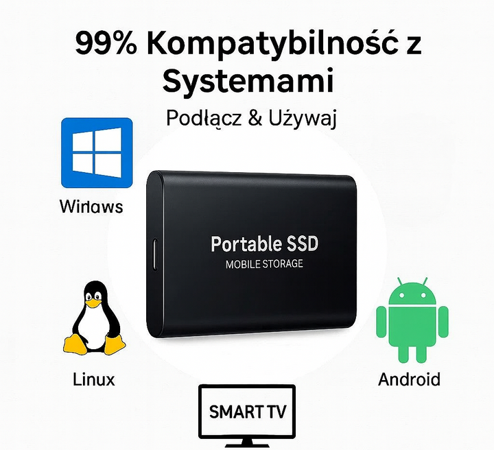 Przenośny dysk SSD z interfejsem USB 3.1 w kompaktowej aluminiowej obudowie