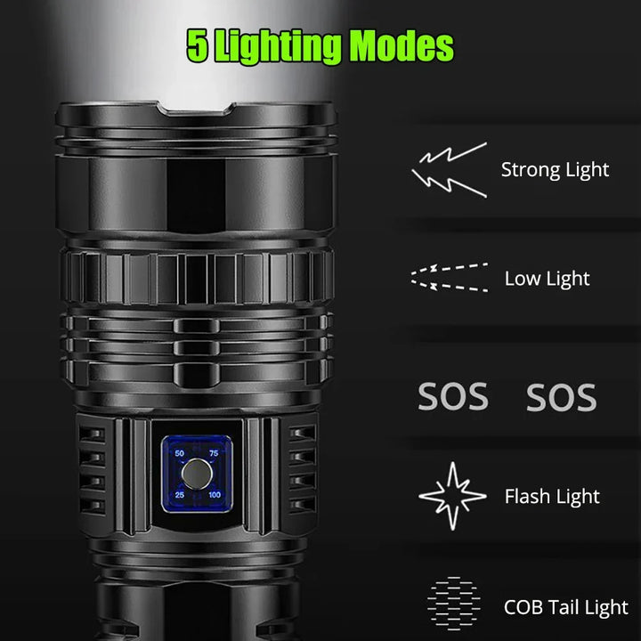 Striker latarka LED z akumulatorem 15000 mAh i portem USB-C do ładowania