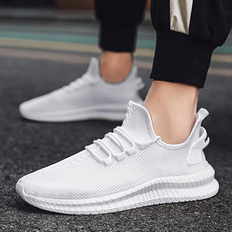 Sneakersy do biegania męskie w kolorze beżowym z wentylowaną konstrukcją i amortyzacją