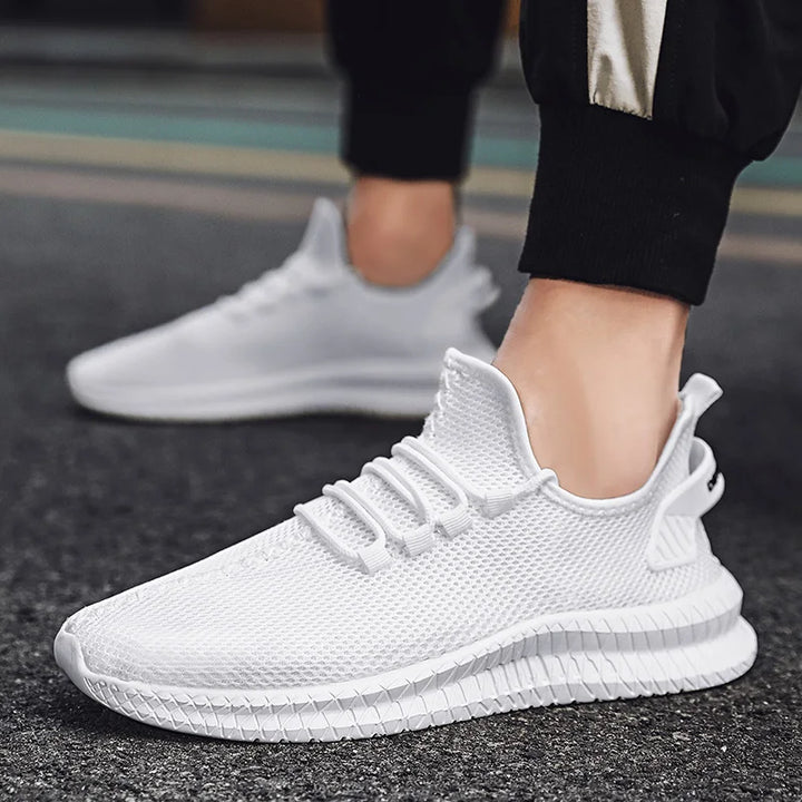 Sneakersy do biegania męskie w kolorze beżowym z wentylowaną konstrukcją i amortyzacją