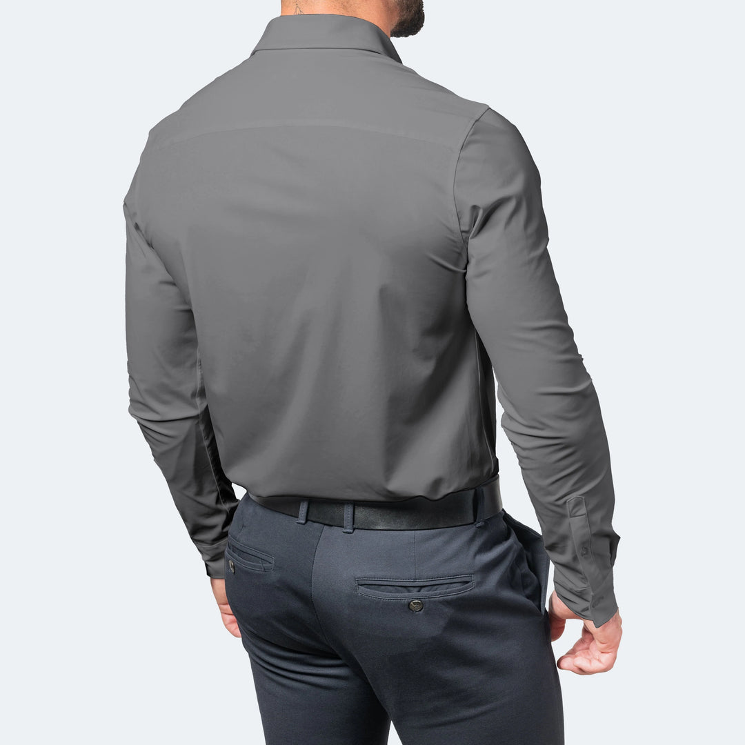 Biała koszula męska z elastycznym materiałem stretch w dopasowanym kroju slim fit
