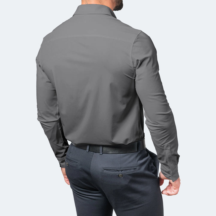 Biała koszula męska z elastycznym materiałem stretch w dopasowanym kroju slim fit
