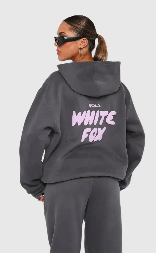 Damski komplet dresowy oversize z miękkiej dzianiny w minimalistycznym designie