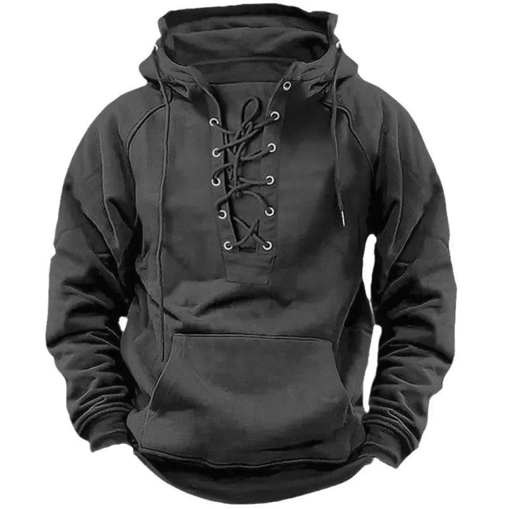 Odporny hoodie męski z kieszenią kangurka i wygodnym dopasowaniem na jesień