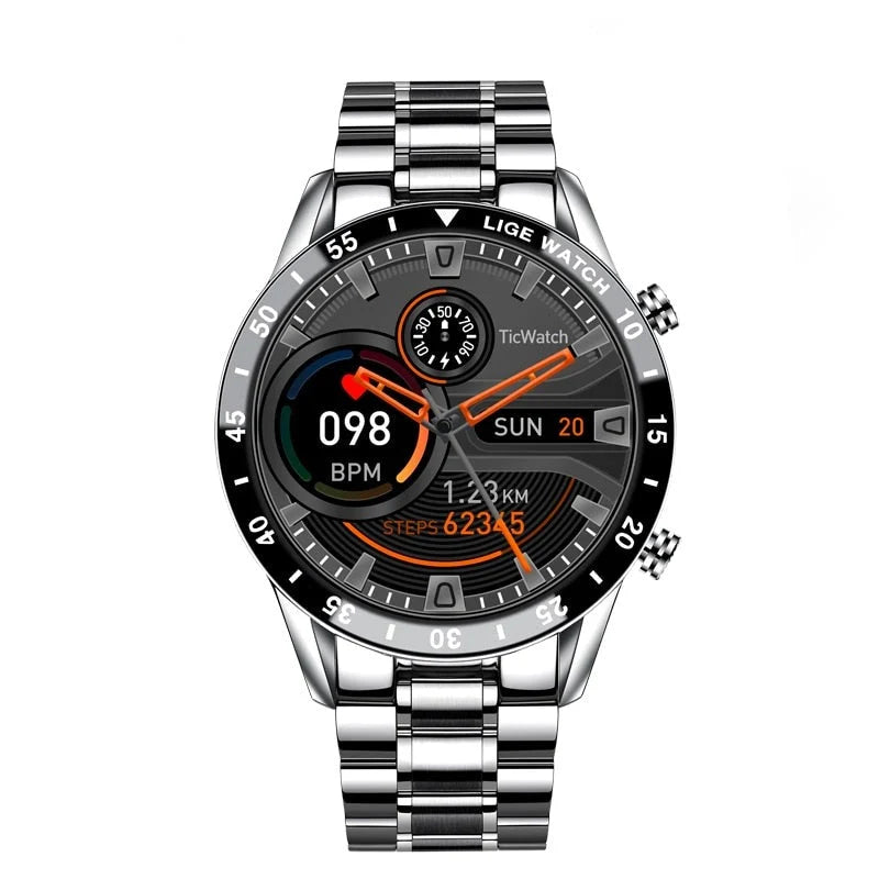 Smartwatch męski z interfejsem dotykowym i powiadomieniami z aplikacji