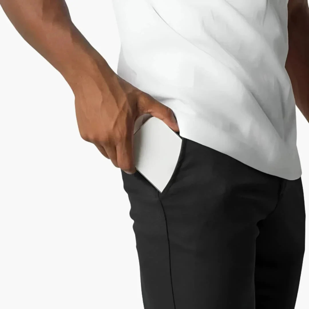 Spodnie męskie slim fit czarne z wygodną tkaniną i uniwersalnym stylem na każdą okazję