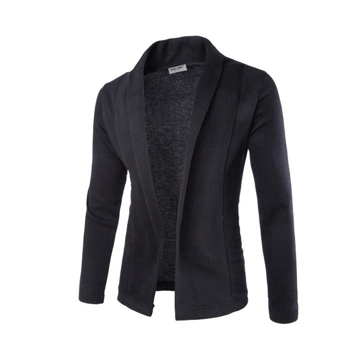 Męska marynarka slim-fit z elastycznego materiału w szarym odcieniu z klapami i długimi rękawami