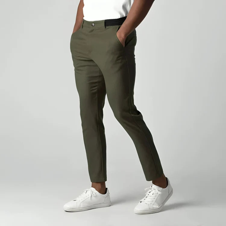 Męskie spodnie chino slim fit w eleganckim czarnym kolorze do pracy i na co dzień