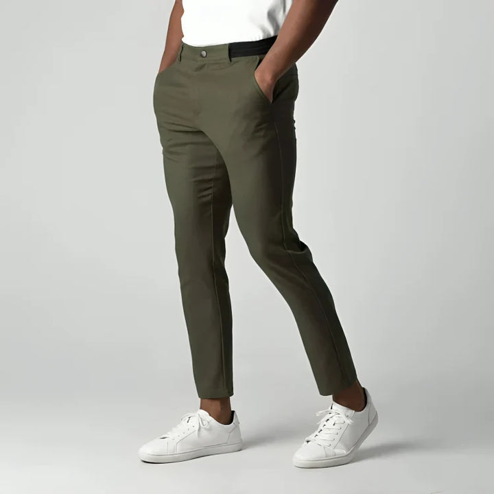 Męskie spodnie chino slim fit w eleganckim czarnym kolorze do pracy i na co dzień