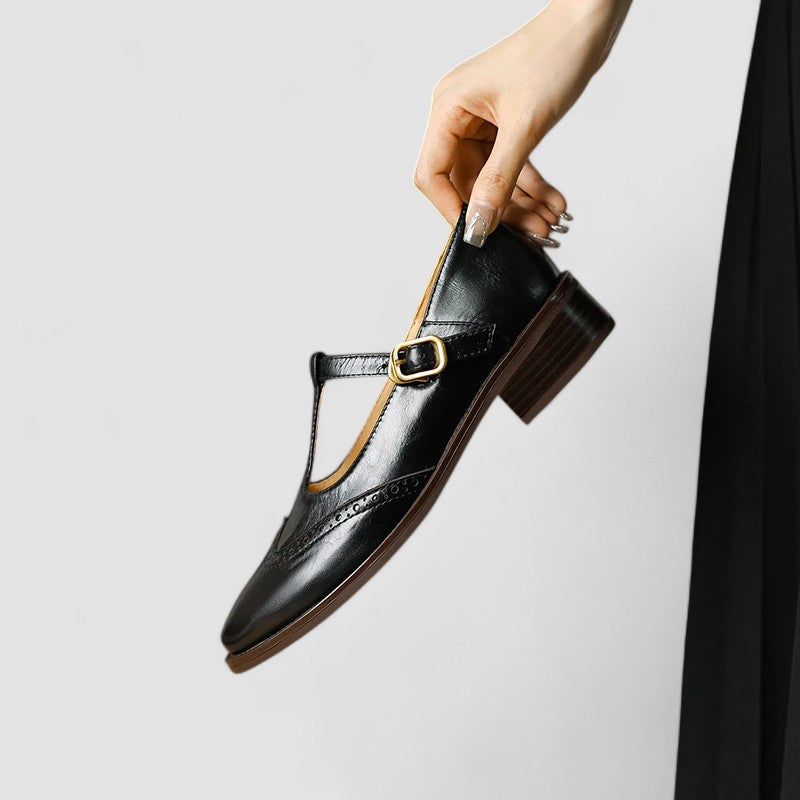 Buty ortopedyczne damskie Mary Jane na niskim obcasie w eleganckim kremowym kolorze