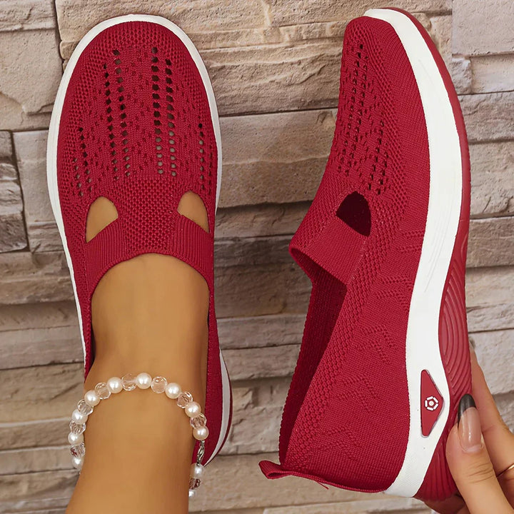 Damskie buty sportowe ortopedyczne slip-on z białą podeszwą i zieloną cholewką