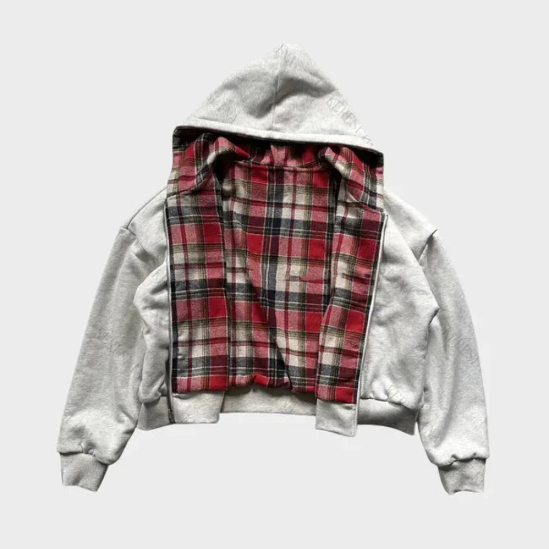 Dwustronna bluza oversize z kapturem męska w luźnym kroju streetwearowym