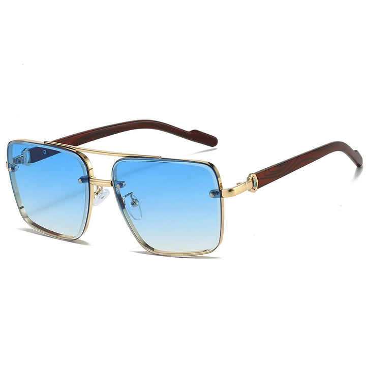 Okulary przeciwsłoneczne damskie w stylu aviator ze szkłami UV400 i złotymi zawiasami