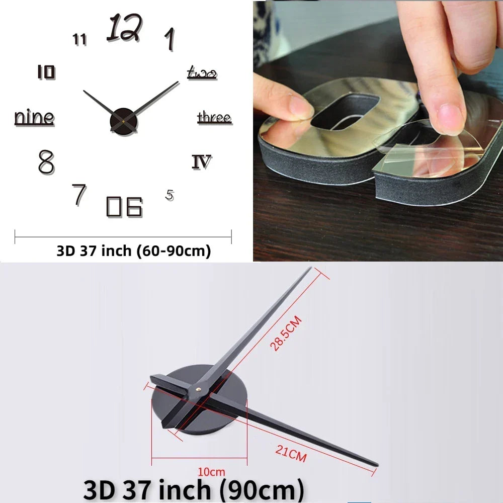 Dekoracyjny zegar ścienny 30 cm ze srebrnymi cyframi i cichym mechanizmem kwarcowym