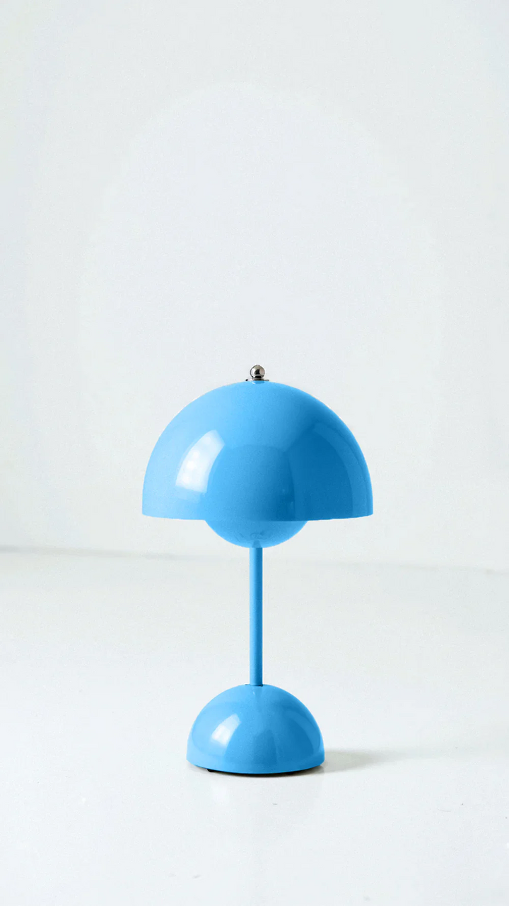 Minimalistyczna lampa LED z regulacją jasności w kolorze niebieskim