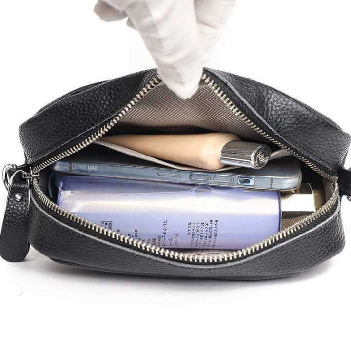 Skórzana torebka crossbody Leslie w kolorze brązowym z regulowanym paskiem