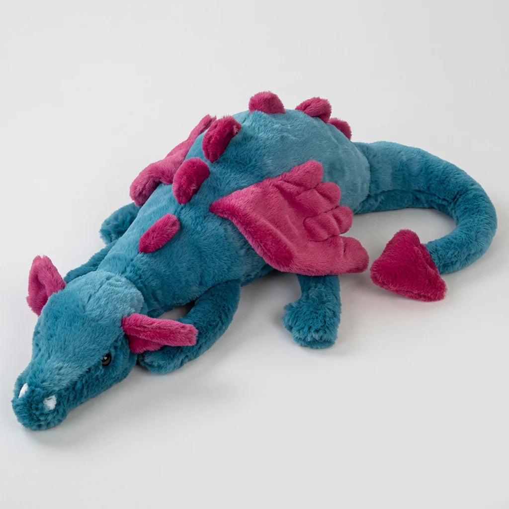 Pluszowa zabawka CuddleDragon w kolorze zielonym, miękki plusz z detalami smoka do zabawy i przytulania