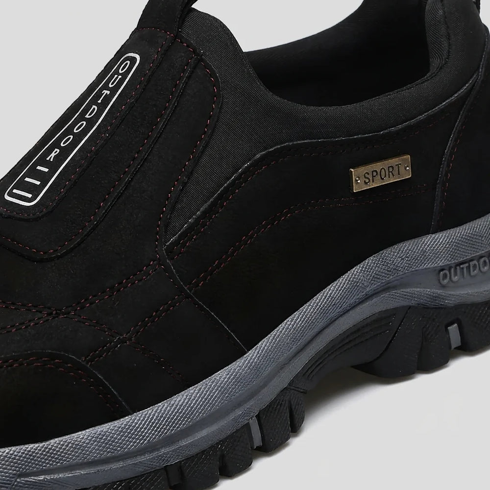 Czarne buty do chodzenia unisex z wyprofilowanym podparciem łuku stopy