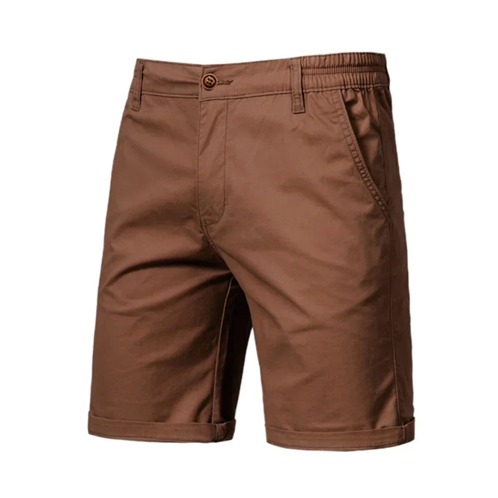 Męskie spodenki chino w stylu casual z ozdobnym guzikiem i klasycznym fasonem