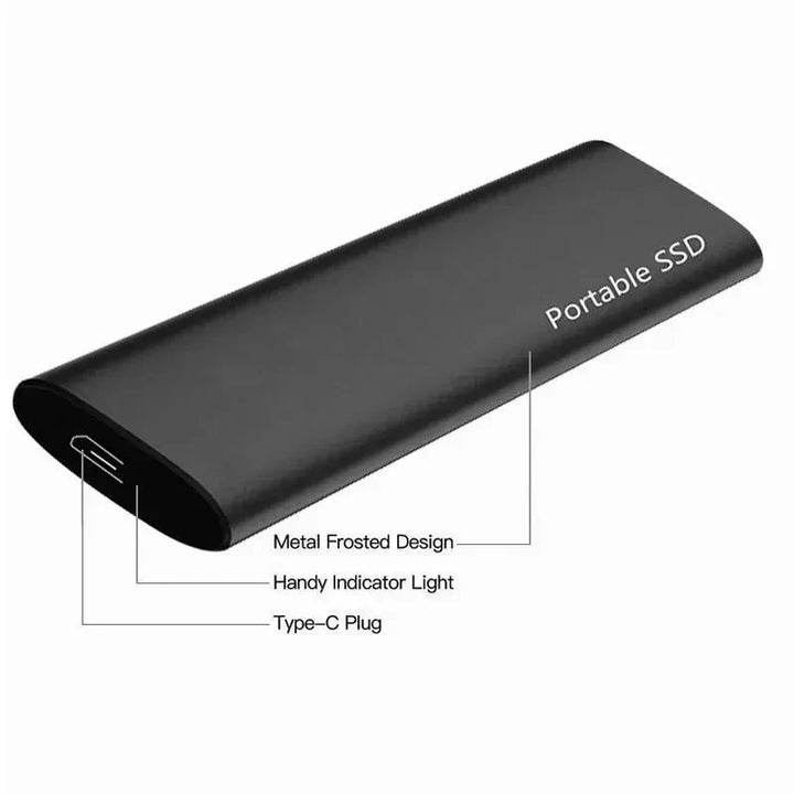 Zewnętrzny dysk 4 TB USB-C widok z góry pokazujący smukły profil