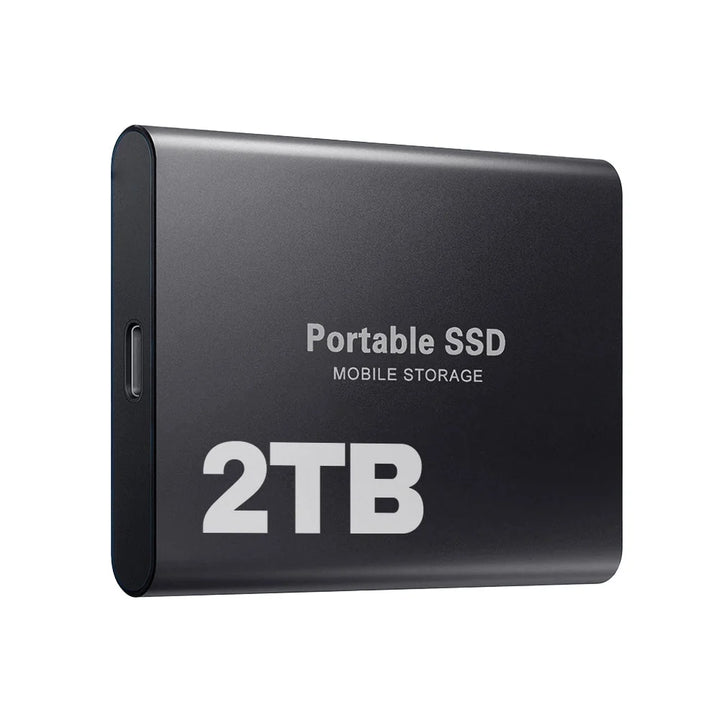 Przenośny dysk SSD 2 TB z interfejsem USB-C i wzmocnioną obudową do przechowywania danych
