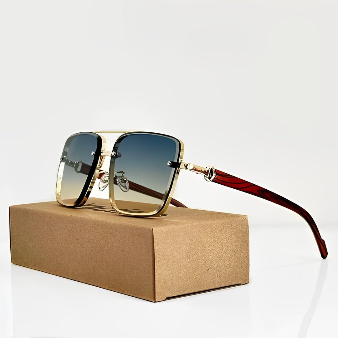 Okulary przeciwsłoneczne z filtrem UV400 w stylu retro aviator z metalowymi zausznikami