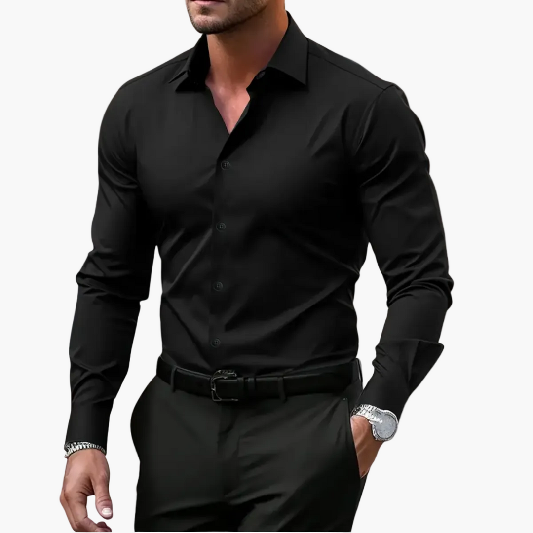 Męska koszula biznesowa slim fit z klasycznym kołnierzykiem do pracy i spotkań