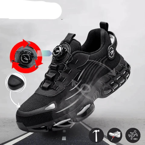 Męskie buty robocze ortopedyczne z wyściełanym kołnierzem zapewniającym wsparcie kostki