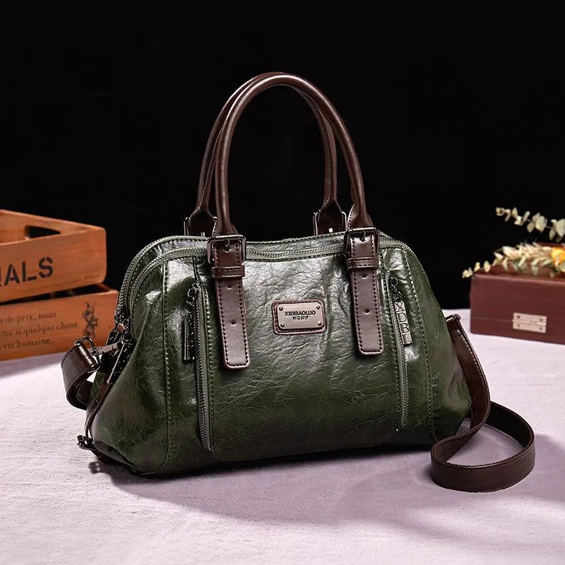 Elegancka torba damska w stylu kuferka z zamkiem błyskawicznym i wewnętrzną organizacją