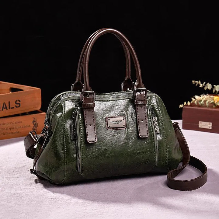 Elegancka torba damska w stylu kuferka z zamkiem błyskawicznym i wewnętrzną organizacją